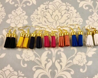 Faux Suede Tassel Earrings - Many Colors Available
