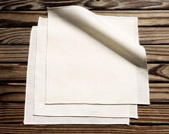 The Organic Handkerchiefs Company Unbleached Organic Cotton Handkerchiefs, Large Natural Handkerchiefs, Unbleached Hankies Set of 3 - hanky