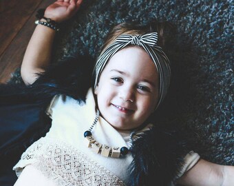 Striped headband, women's hair wraps, yoga headband, black headbands, black and white headbands, bohemian headbands, boho head wraps