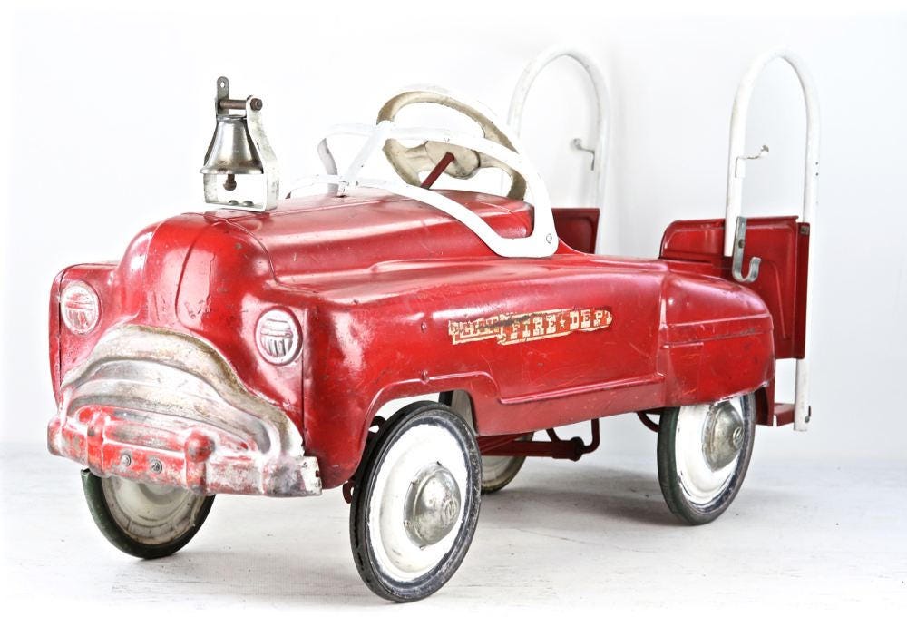 vintage fire pedal car