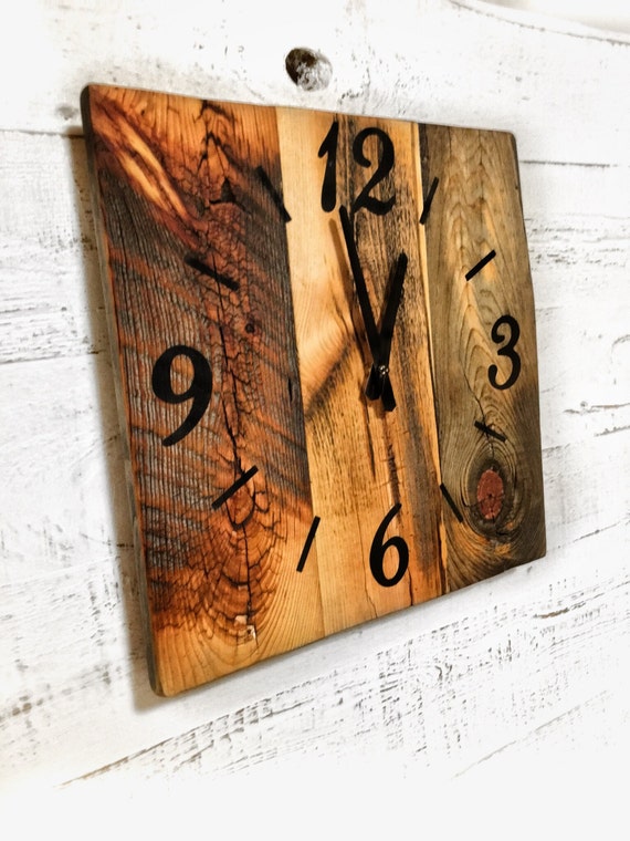 Reclaimed Barn Wood Clock Rustic Barn Wood Wall Clock Wooden