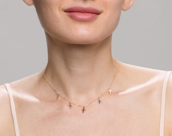 Cross Choker Necklace // Simple Cross Necklace // Dainty necklace