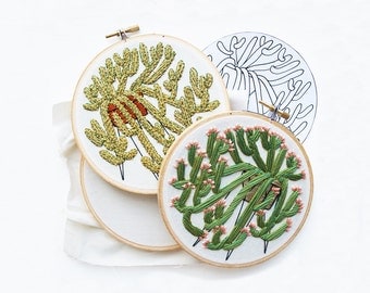 Out of Retirement! - January Flowering Cactus Contemporary Embroidery Pattern PDF by Sarah K. Benning
