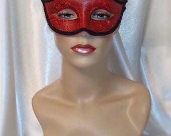 Red Masquerade Mask, Mens Venetian Mask, Mardi Gras Mask, Masquerade Ball Mask