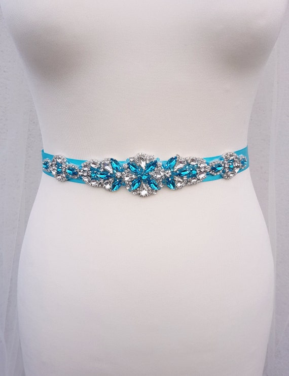 Items similar to Turquoise sash, Turquoise bridal belt, turquoise belt