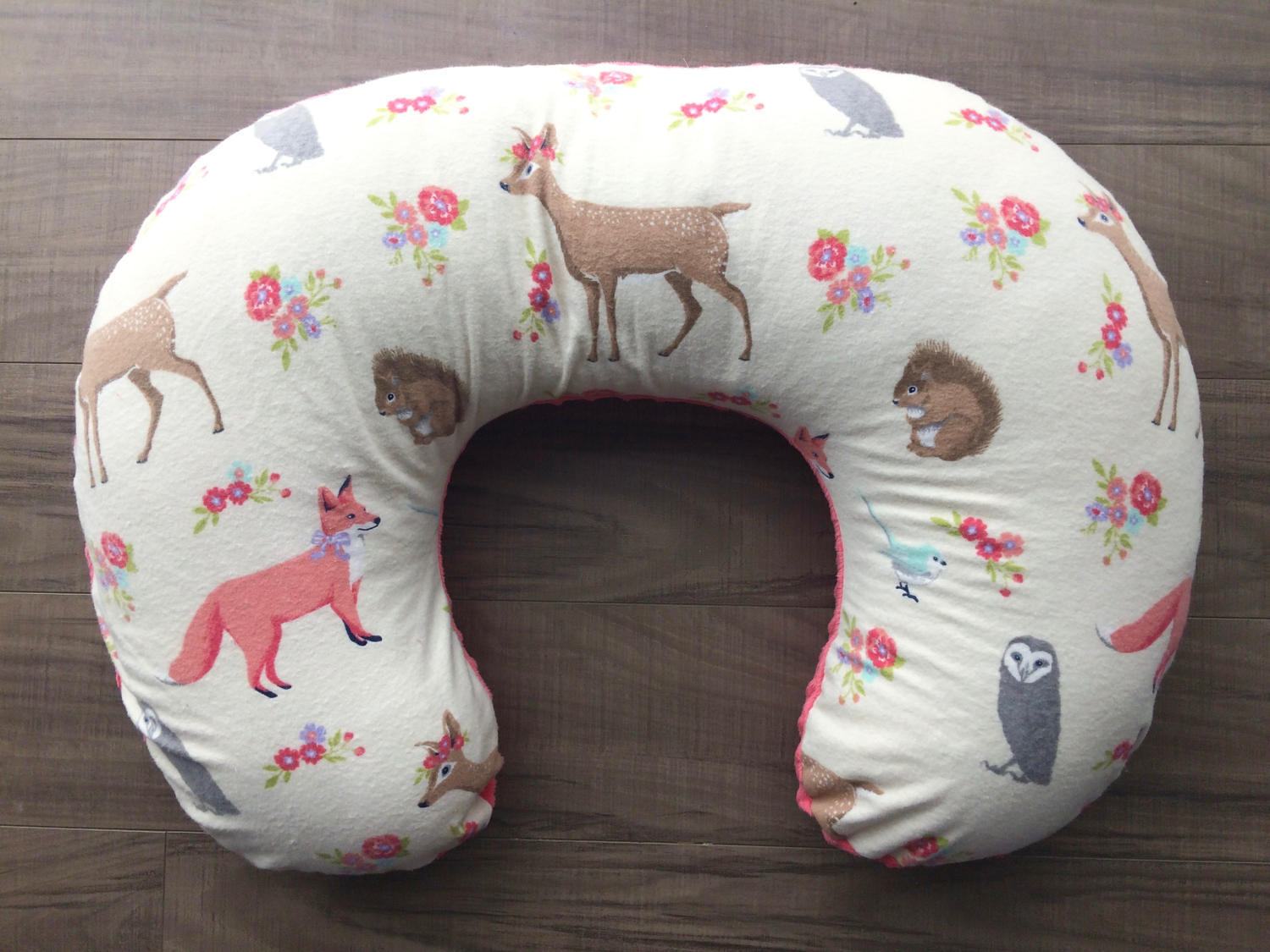 Boppy Cover Flannel Top Minky Back Slipcover Opening