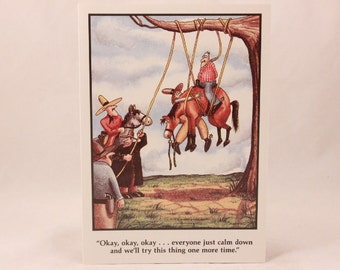Vintage 1981 Gary Larson Far Side Greeting Card and Envelope. Horse