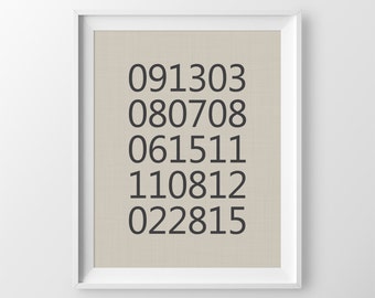 Family Dates to Remember What a Difference A Day Makes Important Dates Sign Special Dates Birthdays Grandchildren Birthdates Keepsake Print