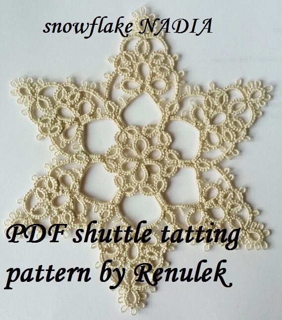 PDF Original Shuttle Tatting Pattern. Snowflake NADIA. Star.