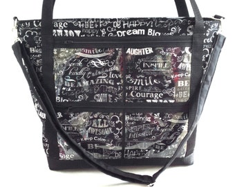 Consultant Display Tote bag. .direct sales reps clear window pocket catalogue display bag. advertise your business bag. .crossbody bag