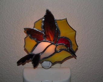 Stained Glass Hummingbird Nightlight