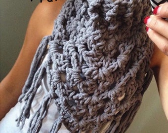 Crochet Pattern for Triangle scarf, Triangle wrap, Triangle Shawl, Oversized Crochet Scarf, Bandana Scarf pattern, Easy Scarf Pattern