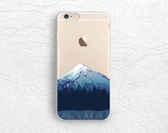 Fuji Mountain clear transparent phone case for iPhone 7, Samsung S8, S7 edge, Google Pixel, Sony Z5 Compact, LG G6, Nexus 5X, HTC M9 -A62