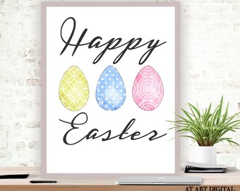 Happy Easter Printable Card Easter Print Bunny Happy Easter