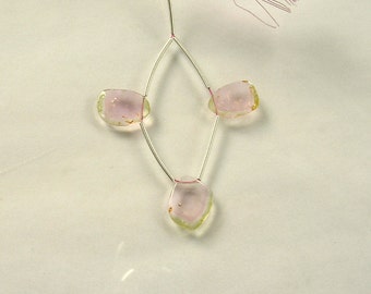 Watermelon tourmaline slice beads 15-15.5mm 10ct 3 pieces