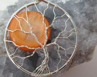 Full Moon Tree of Life Pendant~ Harvest Moon~ Halloween Tree