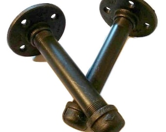 Industrial Pipe Shelf Brackets Set, Iron Pipe, Rustic Functional Decor, Industrial Shelf, Industrial Decor