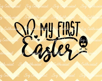 My first Easter SVG, Easter SVG, Bunny ears Svg, Baby rabbit Svg, Easter bunny Svg, Easter egg Svg,, eps, Dxf, Cut Files, Clip Art, Print,