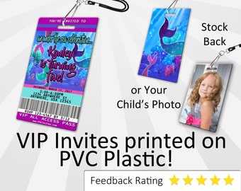Mermaid Invitation PLASTIC Mermaid, Mermaid Invitation, Birthday Invitation, Birthday Invite, Mermaid Birthday Invitation SKU-INV160