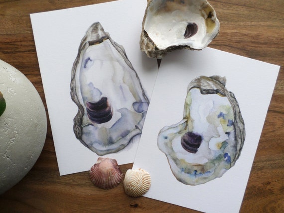 Watercolor Oyster Painting Print Oyster 1