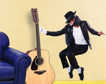 Michael Jackson Decal, King of Pop Wall Decal, Removable Michael Jackson Dancing Wall Decal Mural, Hip Hop Wall Decal, Music Legend Art, s14
