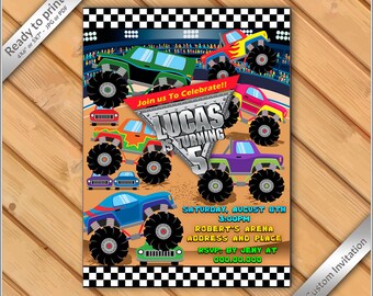 50% OFF SALE - Monster Truck Invitation - Monster Truck Birthday Invitation - Monster Truck Birthday Party - Printable Invitation