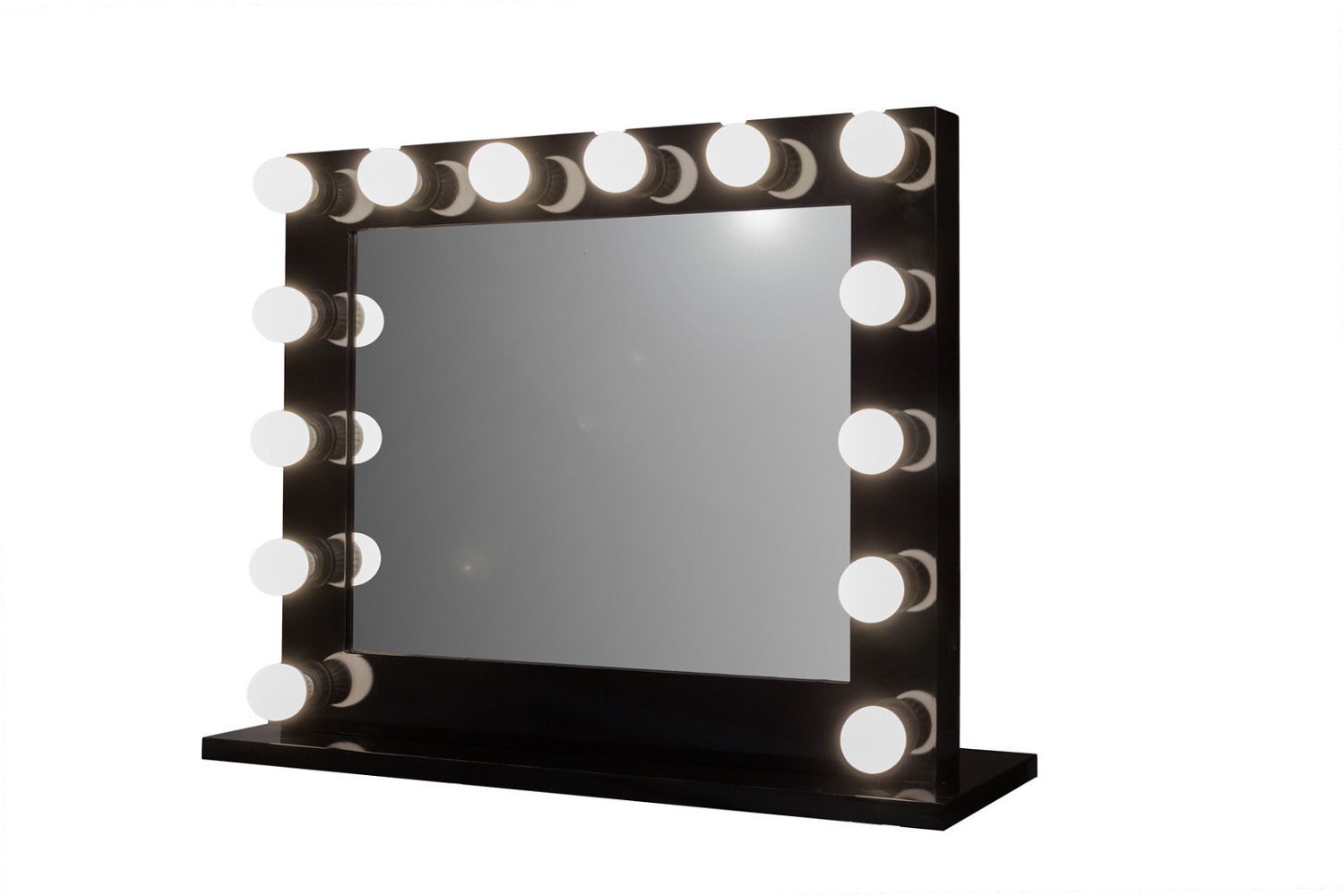 Grand Hollywood Lighted Vanity Mirror w/ LED Bulbs & Double