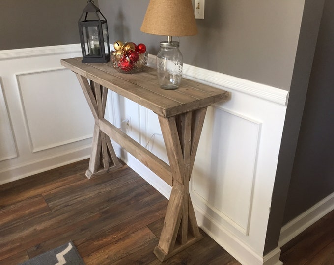 Custom Made X Base Weathered Entryway Table - Any Size Available