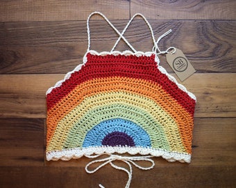 Handmade Rainbow Crop Top