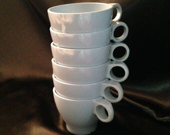 Blue Melmac Boontonware 3203-7 teacup set 6/Melamine blue coffee cup/Melamine teacup/Vintage Boontownware Melamine Melmac blue cup set of 6