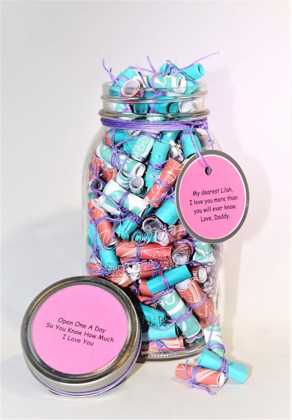 180 Message Filled 32oz Mason Jar Deployment Parent/Child