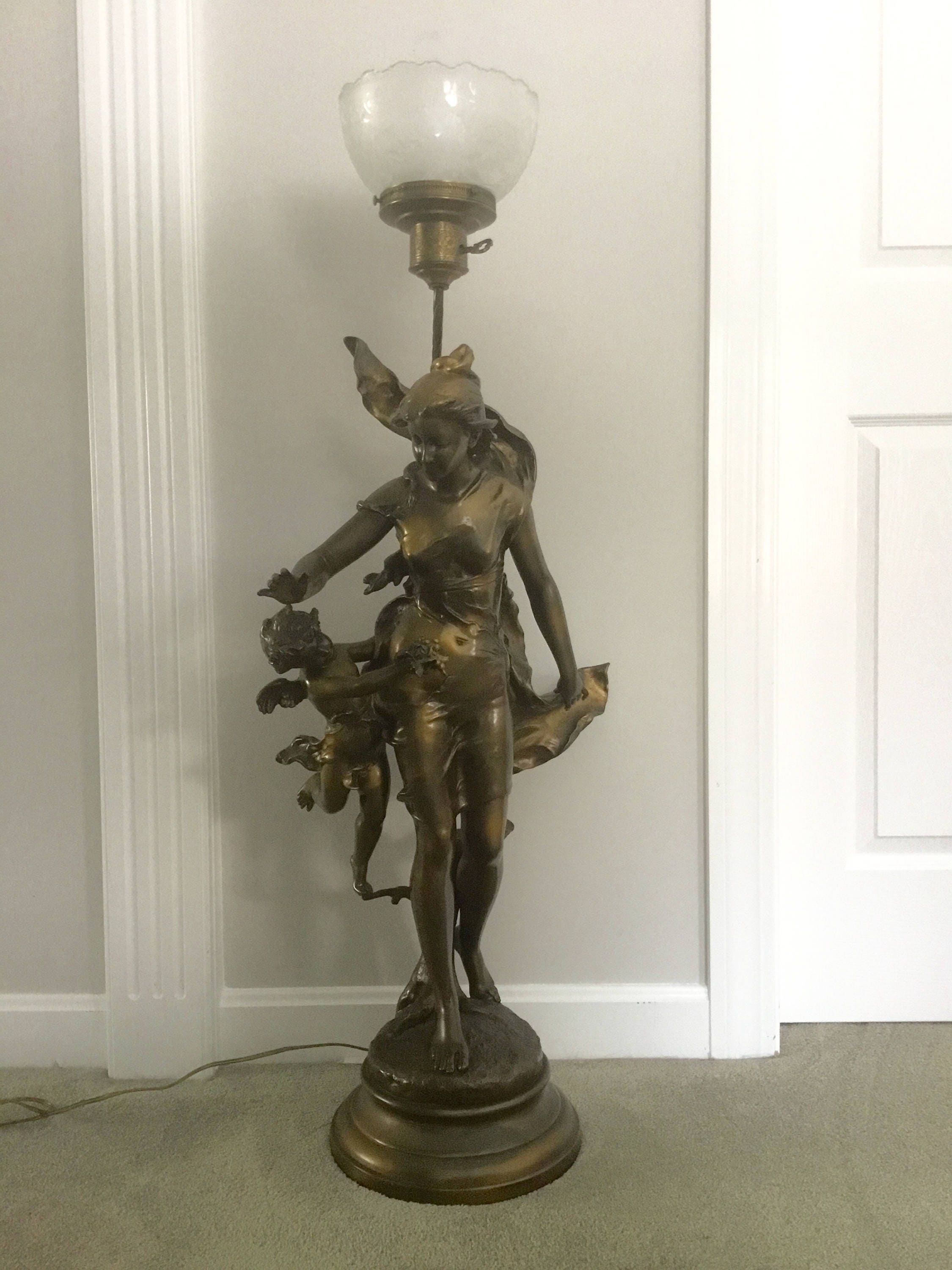 spelter lady lamp