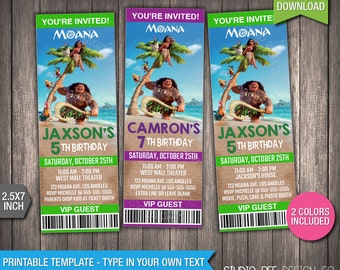 Moana Ticket Invitations 5