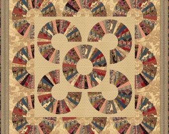 Moda Quilt Kit -"Pumpkin Pie" by Laundry Basket Quilts-Quilt size 60.5" x 60.5" includes pattern, fabric for top, templates and binding.