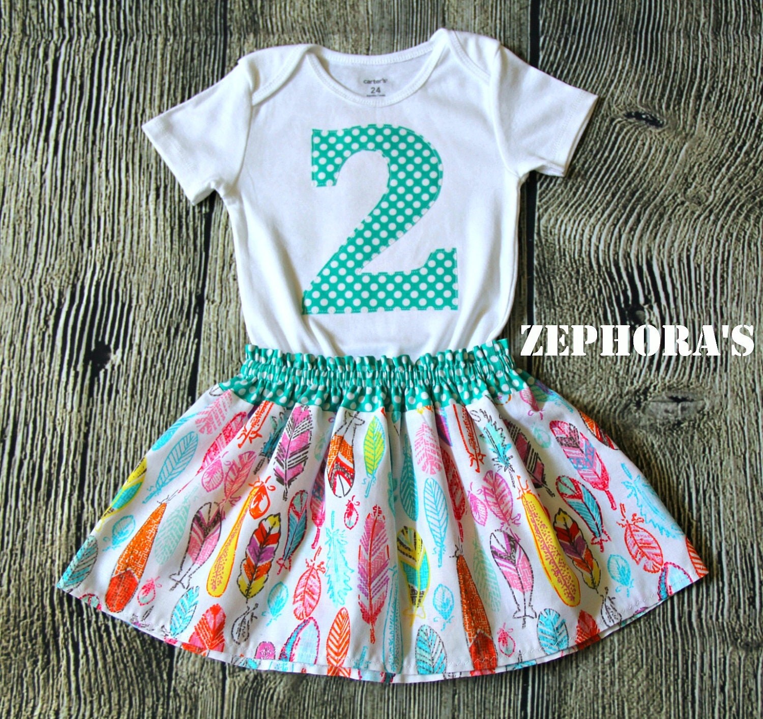 2 Year Old 2 Piece BIrthday Outfit Set Girl's 2nd