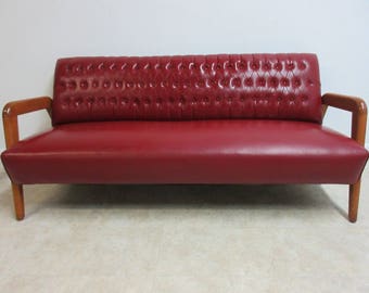 Vintage Heywood Wakefield Tufted Mid Century Sofa Settee Couch