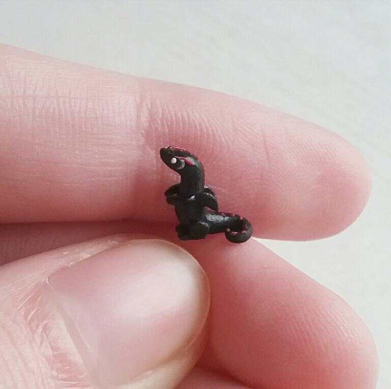 Polymer clay dragon micro figure collectible sculpture
