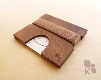 CORDOVA M | Handmade Square Business Card Holder - Wallet Accessory - Wooden & Locally Designed - Business Networking - by Konisa Studio