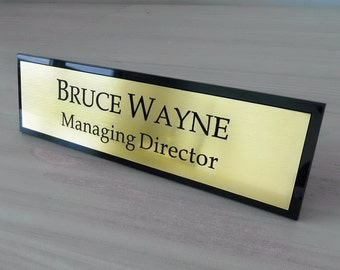 Personalized Office Wall Name Plate Sign. Modern Stainless