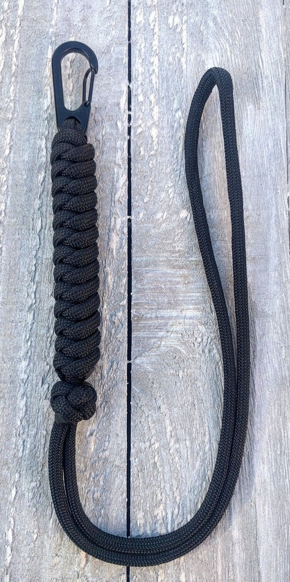Paracord Adjustable Wrist Lanyard /w Clip SK Black combined