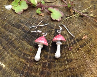 Fly agaric, Amanita muscaria earrings