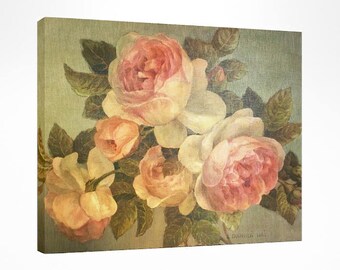 Pink Peonies Canvas Art - PEONY CANVAS ART - Wall Decor, Peony Painting, English Garden, Home Decor Wall Art, Pictureframe, Canvas Print Art