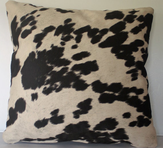 black and white cowhide pillow