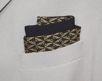 Men's Pocket Square Accessory Vintage Japanese Kimono Fabric - Tiny Floral