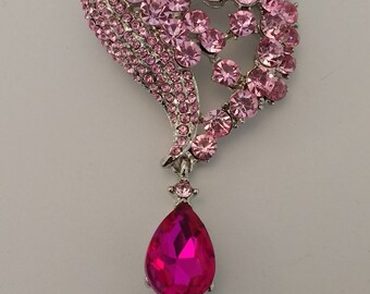 Stunning Large Pink Heart shaped Brooch......UK