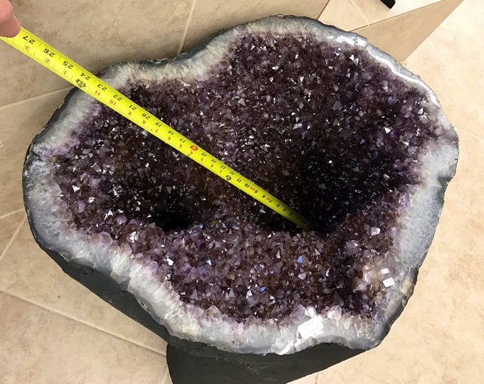 Amethyst Table Crystal Geode- 20" tall- High Grade AAA Amethyst Crystals from Brazil- 230 LBS Home Decor \ Amethyst Crystal \ Amethyst Table