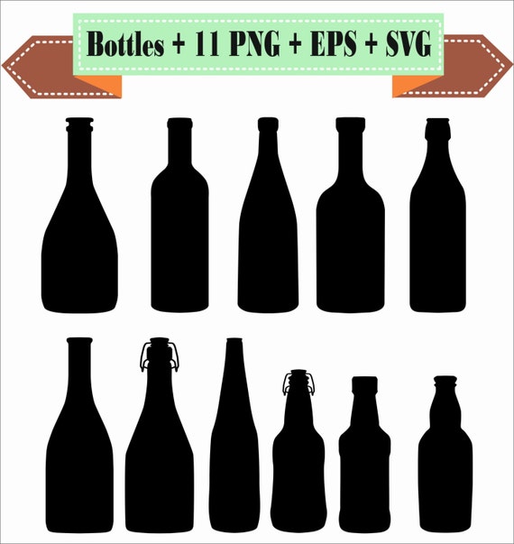 Download Bottles Bottle of Wine Alcohol Beer Liquor Silhouette Vector