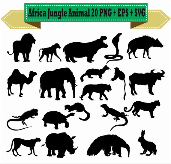 Download Africa Jungle Lion Elephant Snake Animal Silhouette Vector
