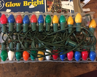 1 Large String of Vintage C-7 Christmas Lights --25 lights