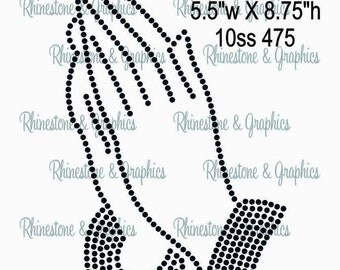 Praying Hands Rhinestone Pattern Graphic Design Instant Download EPS SVG Cutting Files